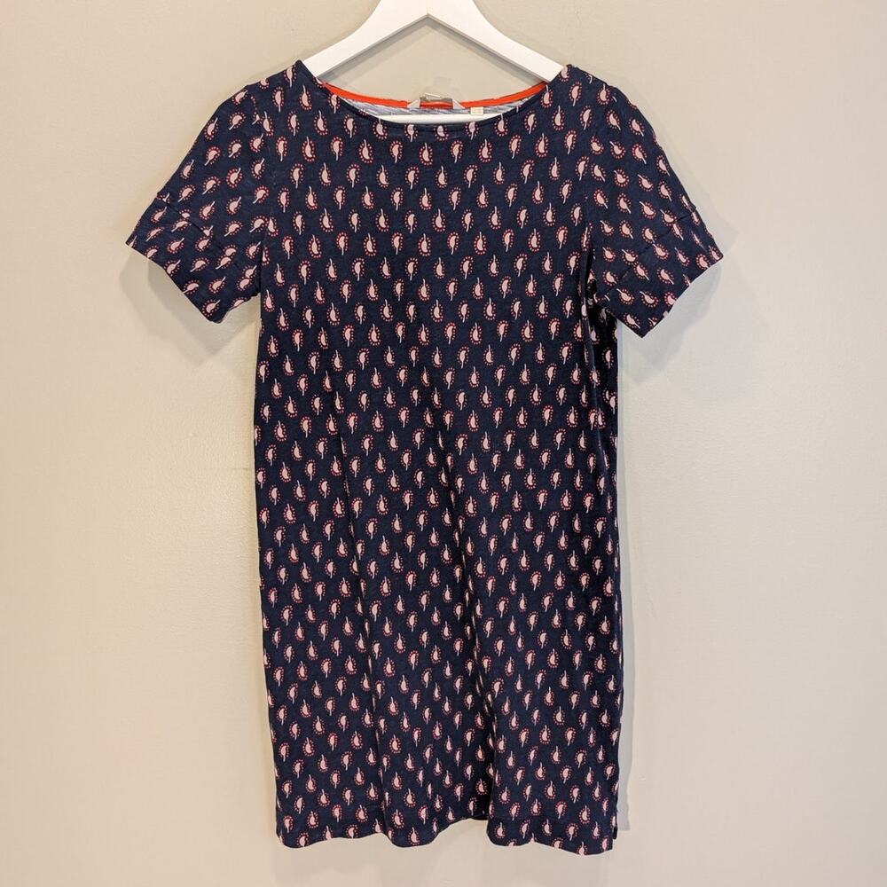 Boden T-Shirt Dress Navy Shift Easy Casual Brunch Church Travel Holiday - Size 8